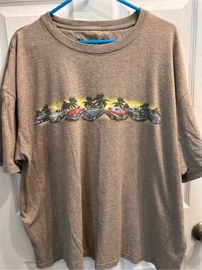 Vintage 90’s Newport Brown Short Sleeve Tee with Classic Car Row Graphic